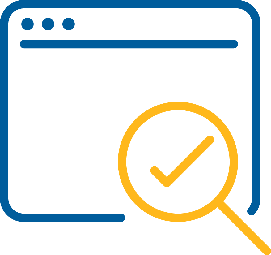 Browser and magnifying glass